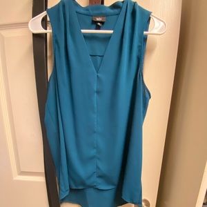 Mossimo teal high low blouse